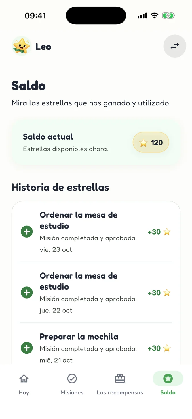 Saldo de estrellas